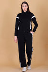 Femea Women’s Stylish Zip-Up Tracksuit Set with Contrast Panel Design