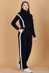 Femea Women’s Stylish Zip-Up Tracksuit Set with Contrast Panel Design
