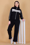 Femea Women’s Stylish Zip-Up Tracksuit Set with Contrast Panel Design