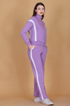Femea Women’s Stylish Zip-Up Tracksuit Set with Contrast Panel Design