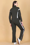Femea Women’s Stylish Zip-Up Tracksuit Set with Contrast Panel Design
