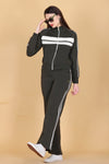 Femea Women’s Stylish Zip-Up Tracksuit Set with Contrast Panel Design
