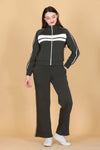 Femea Women’s Stylish Zip-Up Tracksuit Set with Contrast Panel Design