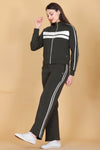 Femea Women’s Stylish Zip-Up Tracksuit Set with Contrast Panel Design