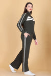 Femea Women’s Stylish Zip-Up Tracksuit Set with Contrast Panel Design