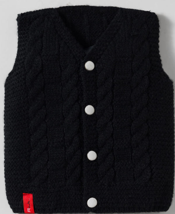RVK Sleeveless Cable Knit Vest Sweater