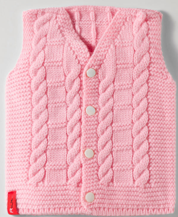 RVK Sleeveless Cable Knit Vest Sweater