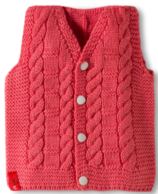 RVK Sleeveless Cable Knit Vest Sweater