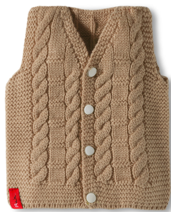 RVK Sleeveless Cable Knit Vest Sweater