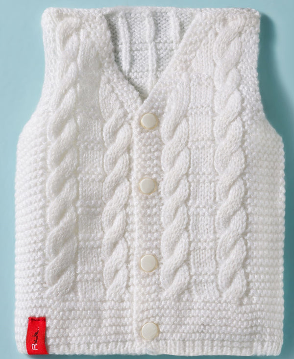 RVK Sleeveless Cable Knit Vest Sweater