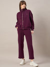 Femea Women Mock Collar Fleece Drop shoulder Track Suit