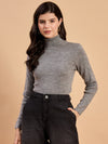 RVK Women Solid Acrylic High Neck Sweater