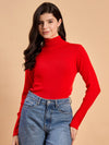 RVK Women Solid Acrylic High Neck Sweater
