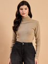 RVK Women Solid Acrylic High Neck Sweater