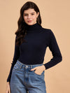 RVK Women Solid Acrylic High Neck Sweater