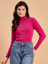 RVK Women Solid Acrylic High Neck Sweater