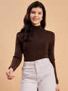 RVK Women Solid Acrylic High Neck Sweater