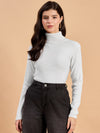 RVK Women Solid Acrylic High Neck Sweater