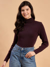 RVK Women Solid Acrylic High Neck Sweater