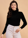 RVK Women Solid Acrylic High Neck Sweater