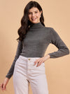 RVK Women Solid Acrylic High Neck Sweater