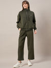 Femea Women Mock Collar Fleece Drop shoulder Track Suit