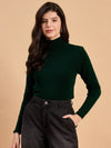 RVK Women Solid Acrylic High Neck Sweater