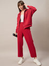 Femea Women Mock Collar Fleece Drop shoulder Track Suit