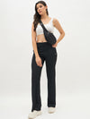 Femea Women Ribbed Polyester Lycra Straight Fit Track Pants