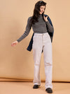 RVK Women Solid Acrylic High Neck Sweater