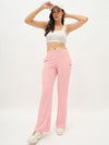Femea Women Ribbed Polyester Lycra Straight Fit Track Pants