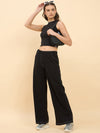Femea Women Black Jeans style Track Pants