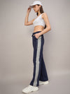Femea Women solid Wide Leg Track Pants with side taping detail