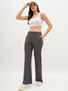 Femea Women Ribbed Polyester Lycra Straight Fit Track Pants
