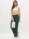 Femea Women Ribbed Polyester Lycra Straight Fit Track Pants