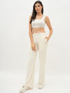Femea Women Ribbed Polyester Lycra Straight Fit Track Pants