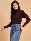 RVK Women Solid Acrylic High Neck Sweater