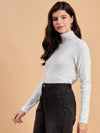 RVK Women Solid Acrylic High Neck Sweater