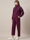 Femea Women Mock Collar Fleece Drop shoulder Track Suit