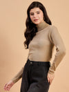RVK Women Solid Acrylic High Neck Sweater