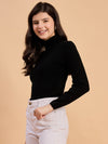 RVK Women Solid Acrylic High Neck Sweater