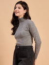 RVK Women Solid Acrylic High Neck Sweater