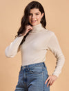 RVK Women Solid Acrylic High Neck Sweater