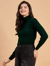 RVK Women Solid Acrylic High Neck Sweater