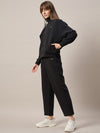 Femea Women Mock Collar Fleece Drop shoulder Track Suit