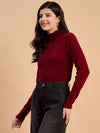 RVK Women Solid Acrylic High Neck Sweater