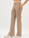 Femea Women Ribbed Polyester Lycra Straight Fit Track Pants
