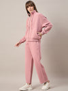 Femea Women Mock Collar Fleece Drop shoulder Track Suit