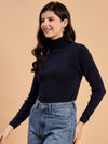 RVK Women Solid Acrylic High Neck Sweater