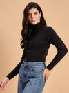 RVK Women Solid Acrylic High Neck Sweater